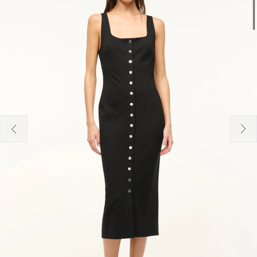 Staud Domani Black Button-Down Dress